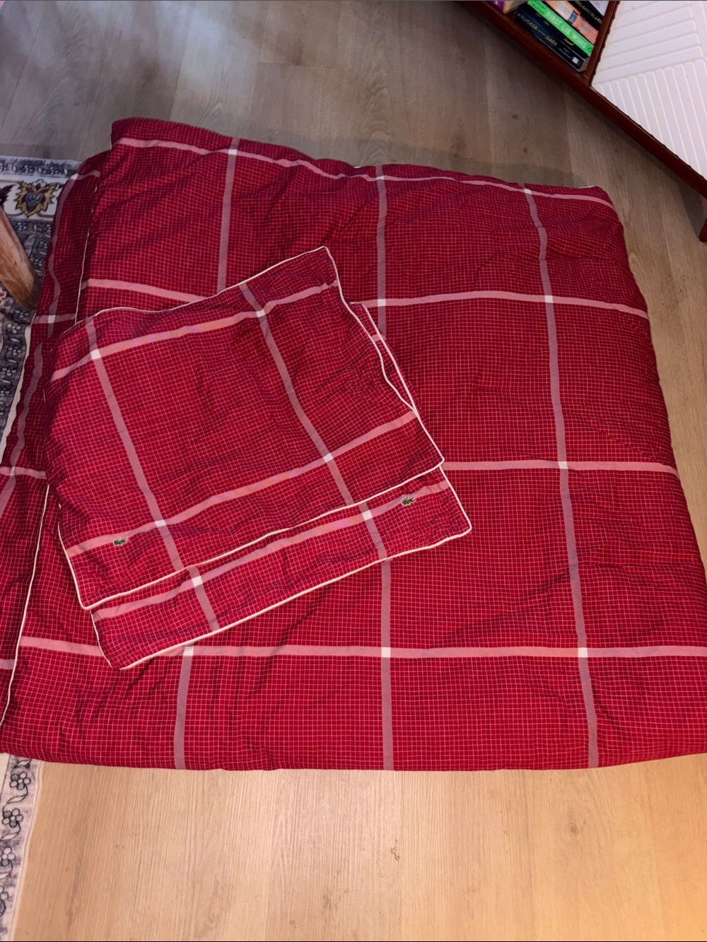 🍓LACOSTE red plaid F/Q comforter set